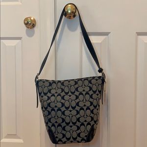 Coach black canvas/leather signature small duffle